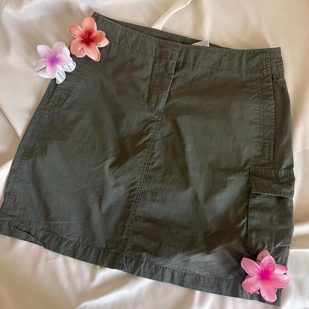 y2k green cargo skirt